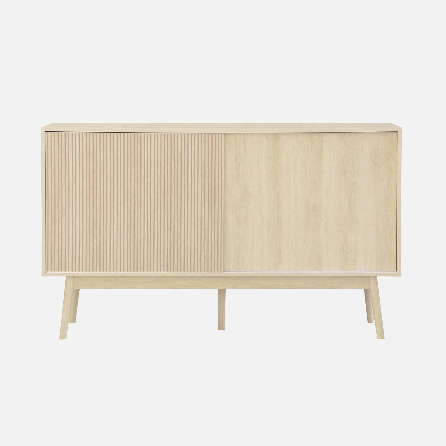 Buffet Scandinave Effet Bois 2 Portes 150 Cm Couleur : Bois Clair 6 Buffet Scandinave Effet Bois 2 Portes 150 Cm Couleur : Bois Clair – Image 4