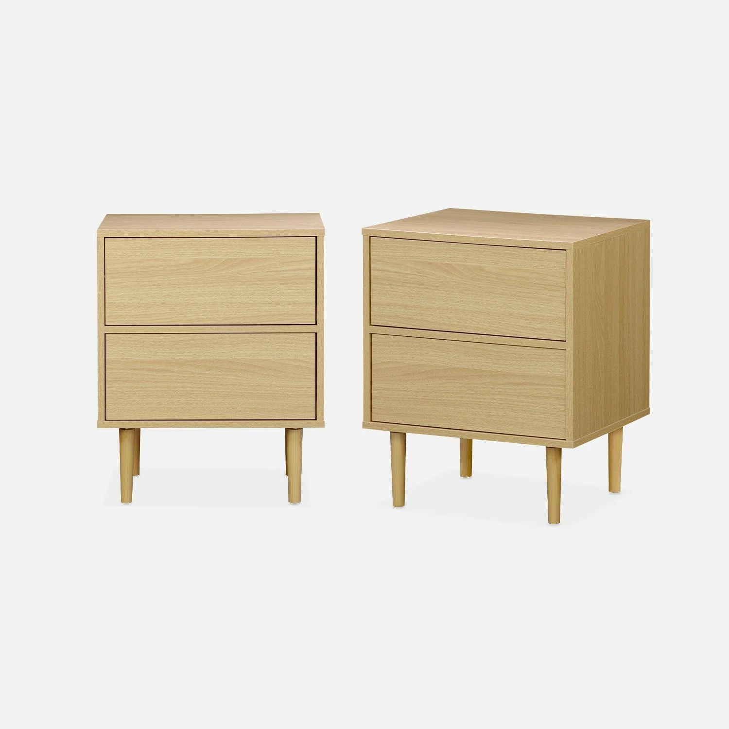 Table De Chevet Effet Bois Naturel (lot De 2) Couleur : Naturel 5 Table De Chevet Effet Bois Naturel (lot De 2) Couleur : Naturel – Image 3