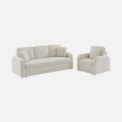 Fauteuil Tissu Bouclette Blanche, Lignes Arrondies 13 Fauteuil Tissu Bouclette Blanche, Lignes Arrondies -Sweeek imlsofa1boucl e859cb6b925b716cae0df99e16910280