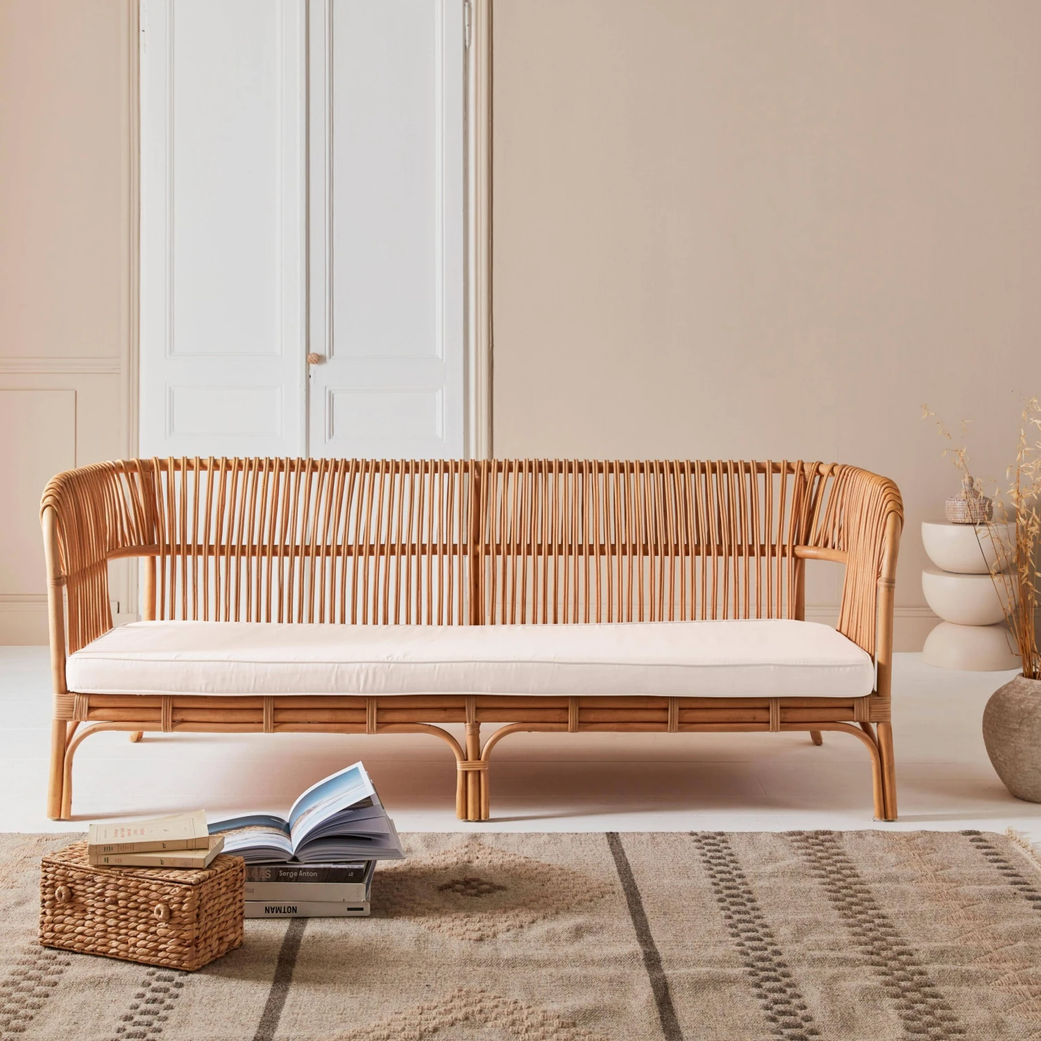 Banquette 3 Places En Rotin 4 Banquette 3 Places En Rotin – Image 2