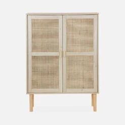 Buffet Cannage Et Effet Bois 2 Portes 80 Cm 12 Buffet Cannage Et Effet Bois 2 Portes 80 Cm -Sweeek inatcabinet bda207df00a3581f739d9d41dec24e7d