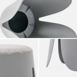 Set De 4 Tabourets Empilables Bouclette Texturée Couleur : Gris Clair -Sweeek inikstx4bcllg 5373207f54409b3551a46fb2688bafec