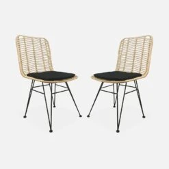 Chaise Métal Et Rotin Naturel (lot De 2) Couleur : Noir 15 Chaise Métal Et Rotin Naturel (lot De 2) Couleur : Noir -Sweeek irawchrbkx2 503746afa758920254110893d79da6ee