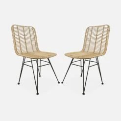 Chaise Métal Et Rotin Naturel (lot De 2) Couleur : Noir 16 Chaise Métal Et Rotin Naturel (lot De 2) Couleur : Noir -Sweeek irawchrbkx2 6542c30399c8ddee1a48a455f821d14e