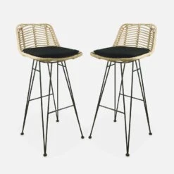Tabouret De Bar Métal Et Rotin 75cm (lot De 2) Couleur : Noir 15 Tabouret De Bar Métal Et Rotin 75cm (lot De 2) Couleur : Noir -Sweeek irawsto75bkx2 0851d35af64d6bd92cb0b35c9456db5b