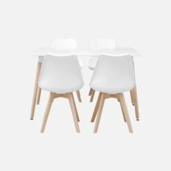 Table à Manger Scandinave Pieds Bois 4 Chaises 9 Table à Manger Scandinave Pieds Bois 4 Chaises -Sweeek iscadinsetwh d2c1132bae645d3b6e67d6880ae96da9