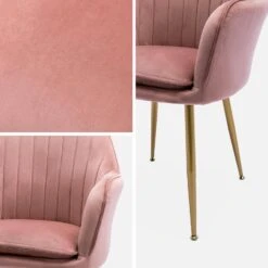 Fauteuil Velours Et Pieds Métal (lot De 2) Couleur : Vieux Rose 12 Fauteuil Velours Et Pieds Métal (lot De 2) Couleur : Vieux Rose -Sweeek isharmvvopkx2 b95c9b2523dc21f21d85b3f9b693ece8