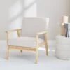Fauteuil Scandinave Bois Et Tissu Couleur : Crème -Sweeek iskacls1bg 9851cd26c0b28c235792a46e7908a036