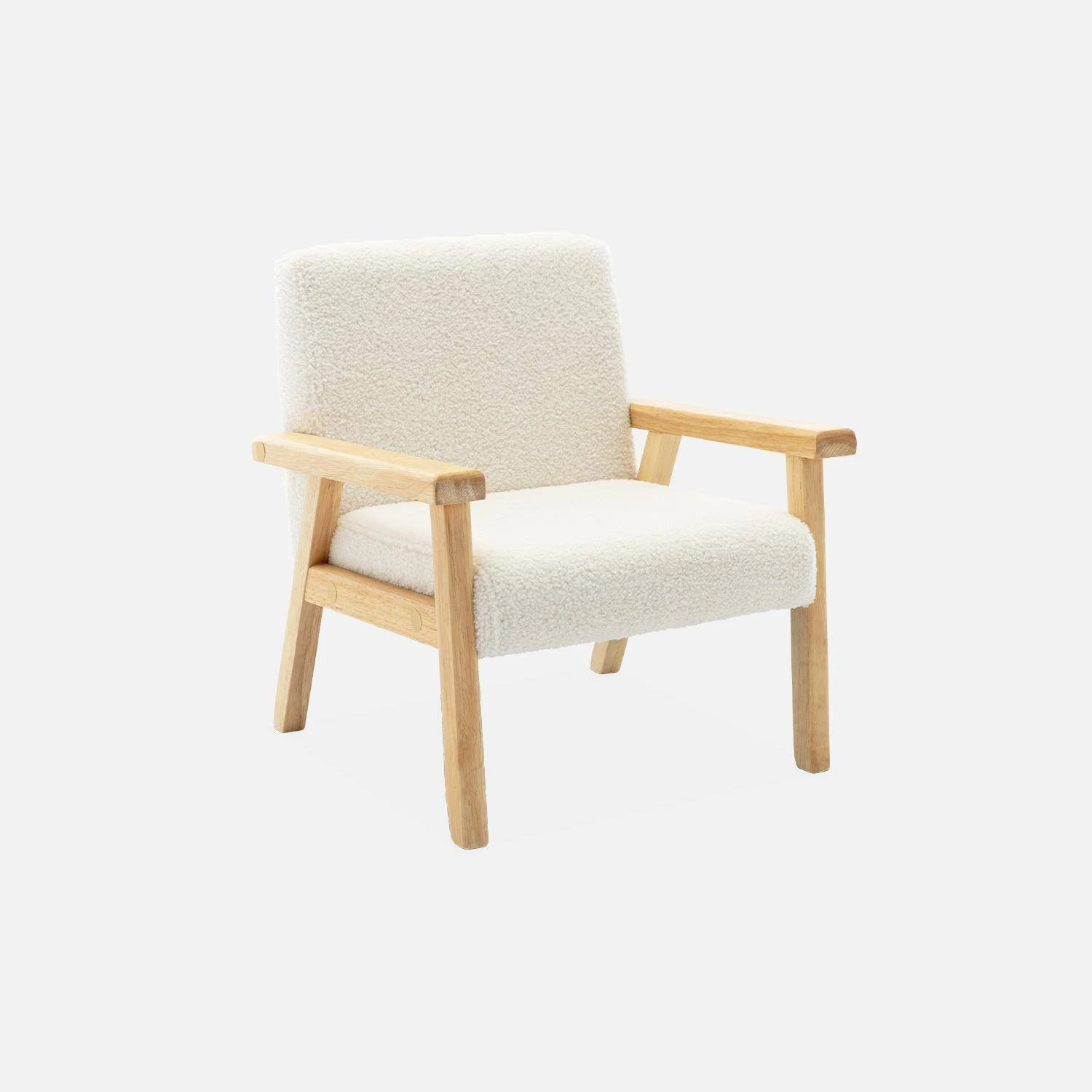 Fauteuil Scandinave Enfant Bois D'hévéa Couleur : Blanc 3 Fauteuil Scandinave Enfant Bois D'hévéa Couleur : Blanc