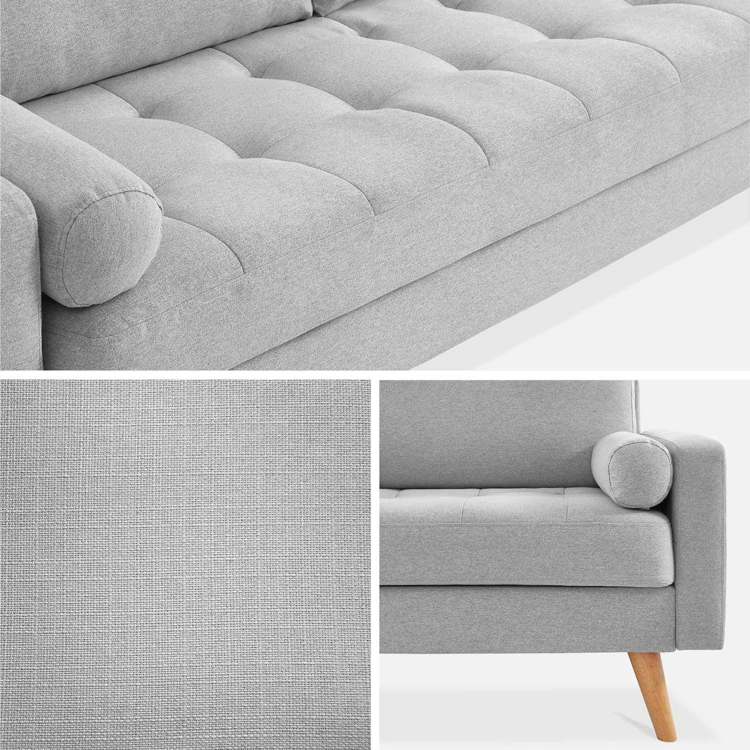 Canapé 3 Places, Pieds Bois Couleur : Gris Clair 8 Canapé 3 Places, Pieds Bois Couleur : Gris Clair – Image 6