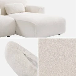 Canapé D'angle, Tissu Bouclette, 3 Places 9 Canapé D'angle, Tissu Bouclette, 3 Places -Sweeek iwlsofarcboucl 2812c481335c4dc4d8896375b706f2fa