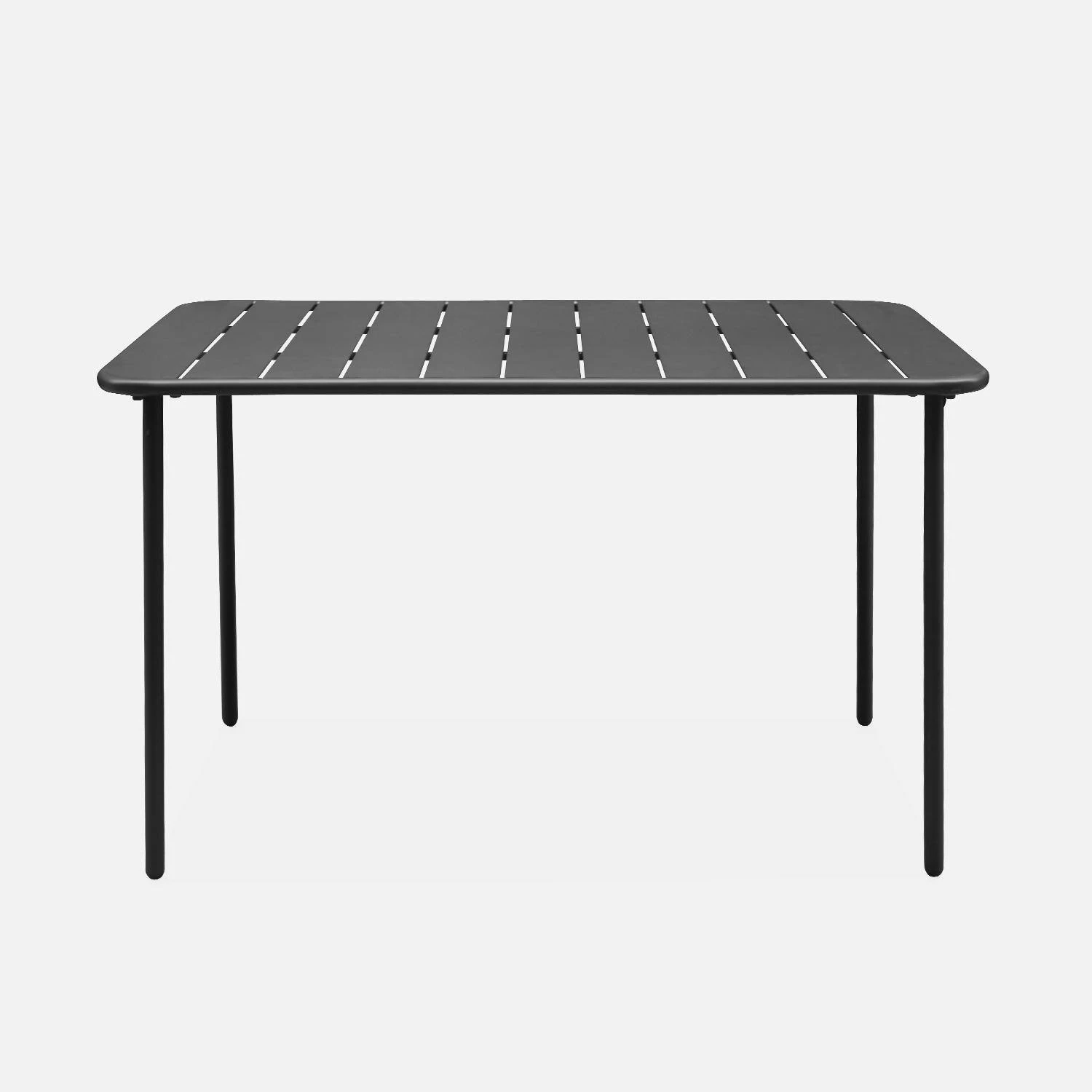 Table De Jardin Métal 4 Places Couleur : Anthracite 7 Table De Jardin Métal 4 Places Couleur : Anthracite – Image 5
