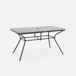 Table De Jardin Acier, 6 Fauteuils Et 1 Parasol 14 Table De Jardin Acier, 6 Fauteuils Et 1 Parasol -Sweeek mt140r6umbat 8a2da3218ab02c9bf71e849ade0a7061