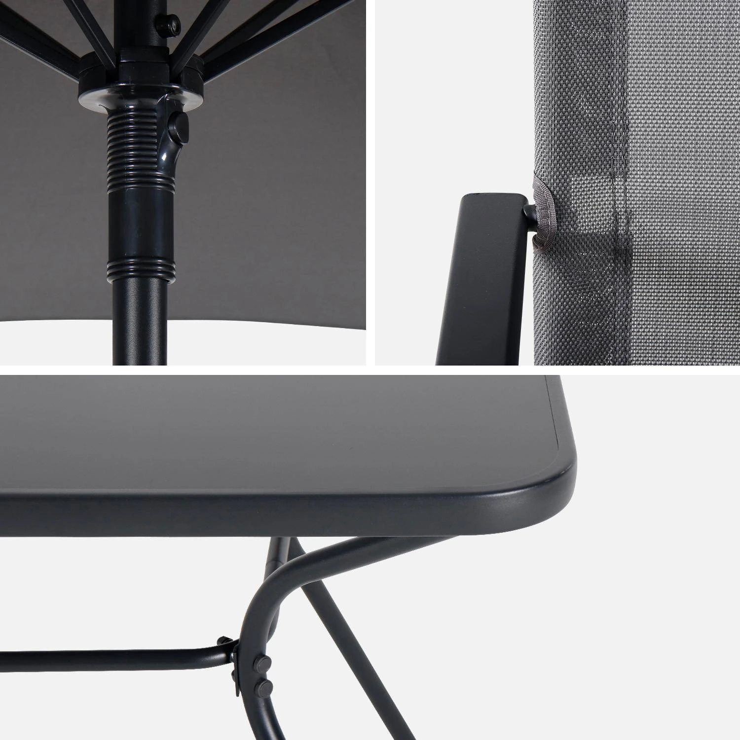 Table De Jardin Acier, 6 Fauteuils Et 1 Parasol 10 Table De Jardin Acier, 6 Fauteuils Et 1 Parasol – Image 8