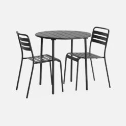 Table De Jardin Métal 2 Chaises Couleur : Anthracite -Sweeek mt75c2at ebcc6ecf45bd12f2748c66f6d5d4e9fb