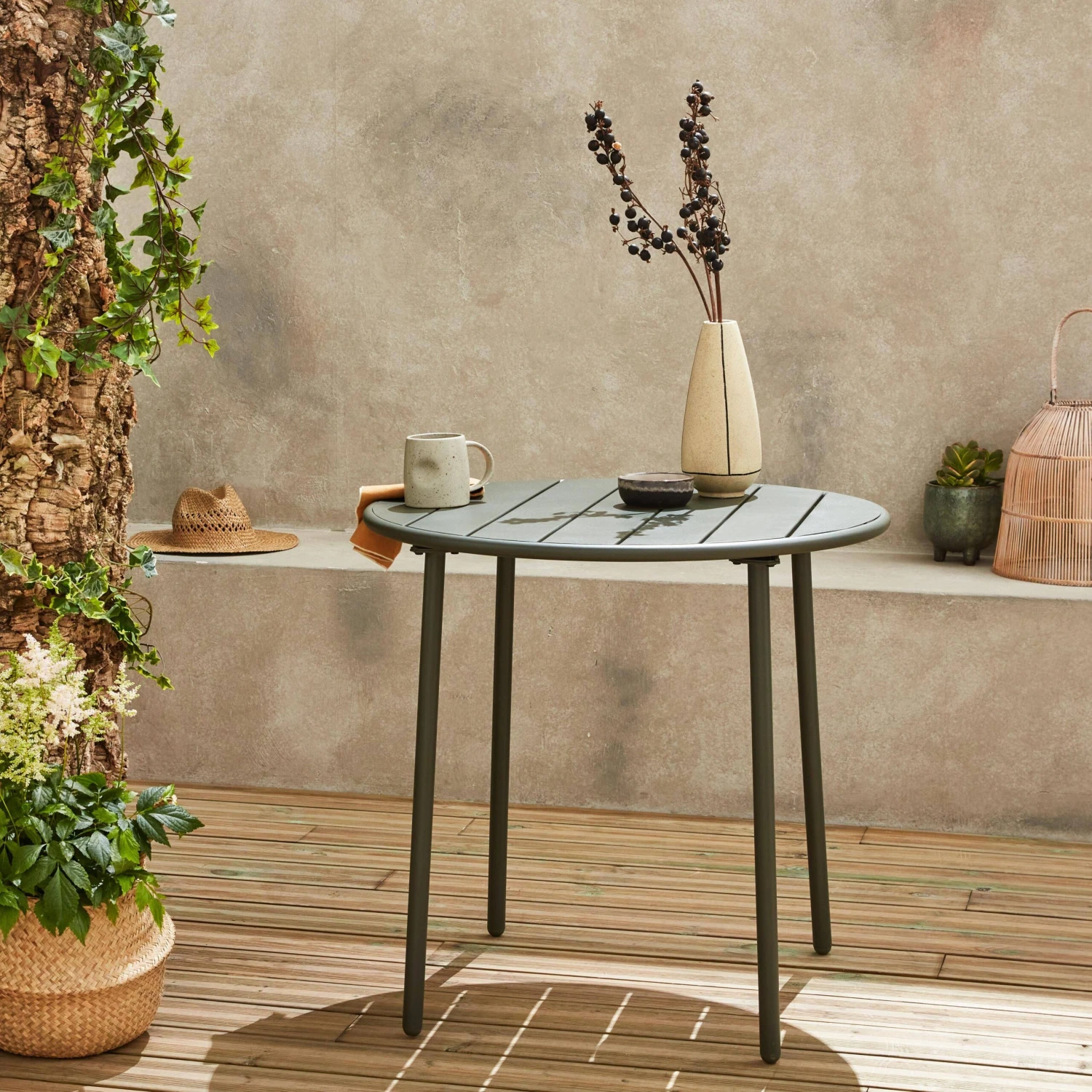 Table De Jardin Métal 2 Places Couleur : Savane 4 Table De Jardin Métal 2 Places Couleur : Savane – Image 2