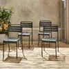 Chaise De Jardin En Acier (lot De 4) Couleur : Anthracite