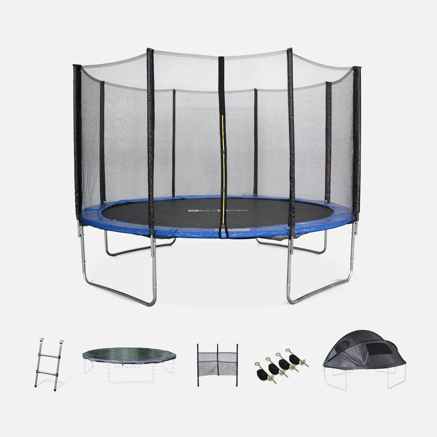 Trampoline 370 Avec Pack D'accessoires + Tente De Camping 3 Trampoline 370 Avec Pack D'accessoires + Tente De Camping