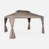 Pergola Aluminium 3x4 M Avec Rideaux Couleur : Taupe 2 Pergola Aluminium 3x4 M Avec Rideaux Couleur : Taupe -Sweeek pga3x4swbn 13d5f57e72e67ce78715951e8776981e