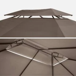Pergola Aluminium 3x4 M Avec Rideaux Couleur : Taupe 8 Pergola Aluminium 3x4 M Avec Rideaux Couleur : Taupe -Sweeek pga3x4swbn 95d53af9b8d08f3ed69cea81c413c61f