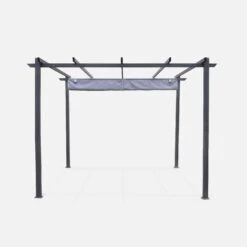 Pergola, Aluminium, 3x3m, Toile Coulissante Couleur : Gris 10 Pergola, Aluminium, 3x3m, Toile Coulissante Couleur : Gris -Sweeek pgakd3x3gy 3c6cf7248e753a73aa6a62b4ad3a20b5