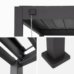 Pergola Bioclimatique Aluminium 3x4 Et Lot De 3 Persiennes 130cm 9 Pergola Bioclimatique Aluminium 3x4 Et Lot De 3 Persiennes 130cm -Sweeek pgbc3x4p130x3at bfb2a0d9f0d1f02f69885dee36673e95