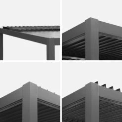Pergola Bioclimatique, Aluminium Et Acier, 3x3 M, Lames Orientables 11 Pergola Bioclimatique, Aluminium Et Acier, 3x3 M, Lames Orientables -Sweeek pgbcslc3x3at e78af7d0cb95c7cdc50da004704a1737