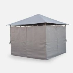 Tonnelle 3x3m Avec Rideaux Couleur : Gris 9 Tonnelle 3x3m Avec Rideaux Couleur : Gris -Sweeek pgskd3x3gy 79f832421c35730a86cd305650945142