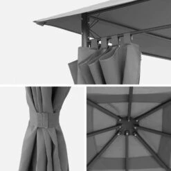 Tonnelle 3x4 M Avec Rideaux Couleur : Gris 10 Tonnelle 3x4 M Avec Rideaux Couleur : Gris -Sweeek pgskd3x4gy d371a84da33644b9db6339e128e09cbf