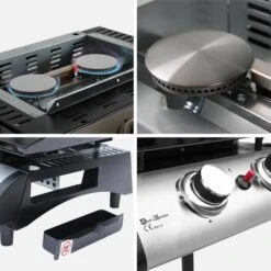 Plancha Gaz 2 Brûleurs Inox 5kW 9 Plancha Gaz 2 Brûleurs Inox 5kW -Sweeek ph1002sb 5e4dd81371a6a7a3362f640fe20d90b1