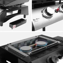 Plancha Gaz 2 Brûleurs Inox 5kW Avec Chariot 13 Plancha Gaz 2 Brûleurs Inox 5kW Avec Chariot -Sweeek ph1002trolley deee851e3483b9886c04c9fc9945e3fd