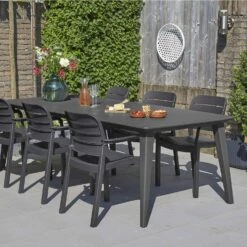 Table De Jardin Extensible Résine De Synthèse 6 à 10 Places Couleur : Graphite