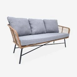 Salon De Jardin Bas Résine Tressée Effet Rotin 5 Places Couleur : Bois / Gris Chiné 10 Salon De Jardin Bas Résine Tressée Effet Rotin 5 Places Couleur : Bois / Gris Chiné -Sweeek raw3101gy 4a2597944da9a411d5f333a76c297b1a