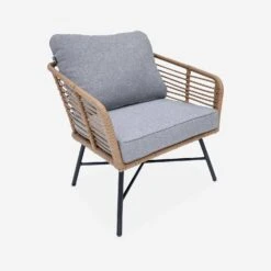 Salon De Jardin Bas Résine Tressée Effet Rotin 5 Places Couleur : Bois / Gris Chiné 11 Salon De Jardin Bas Résine Tressée Effet Rotin 5 Places Couleur : Bois / Gris Chiné -Sweeek raw3101gy e2f4e2450a9a4fd4cfc9535065e43e6d