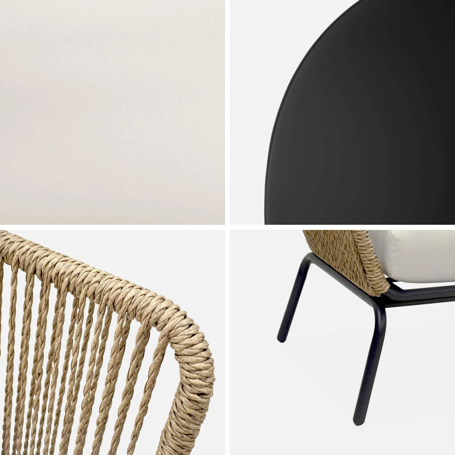 Salon De Jardin Bas, Résine Tressée Effet Rotin, 4 Places Couleur : Beige 10 Salon De Jardin Bas, Résine Tressée Effet Rotin, 4 Places Couleur : Beige – Image 8