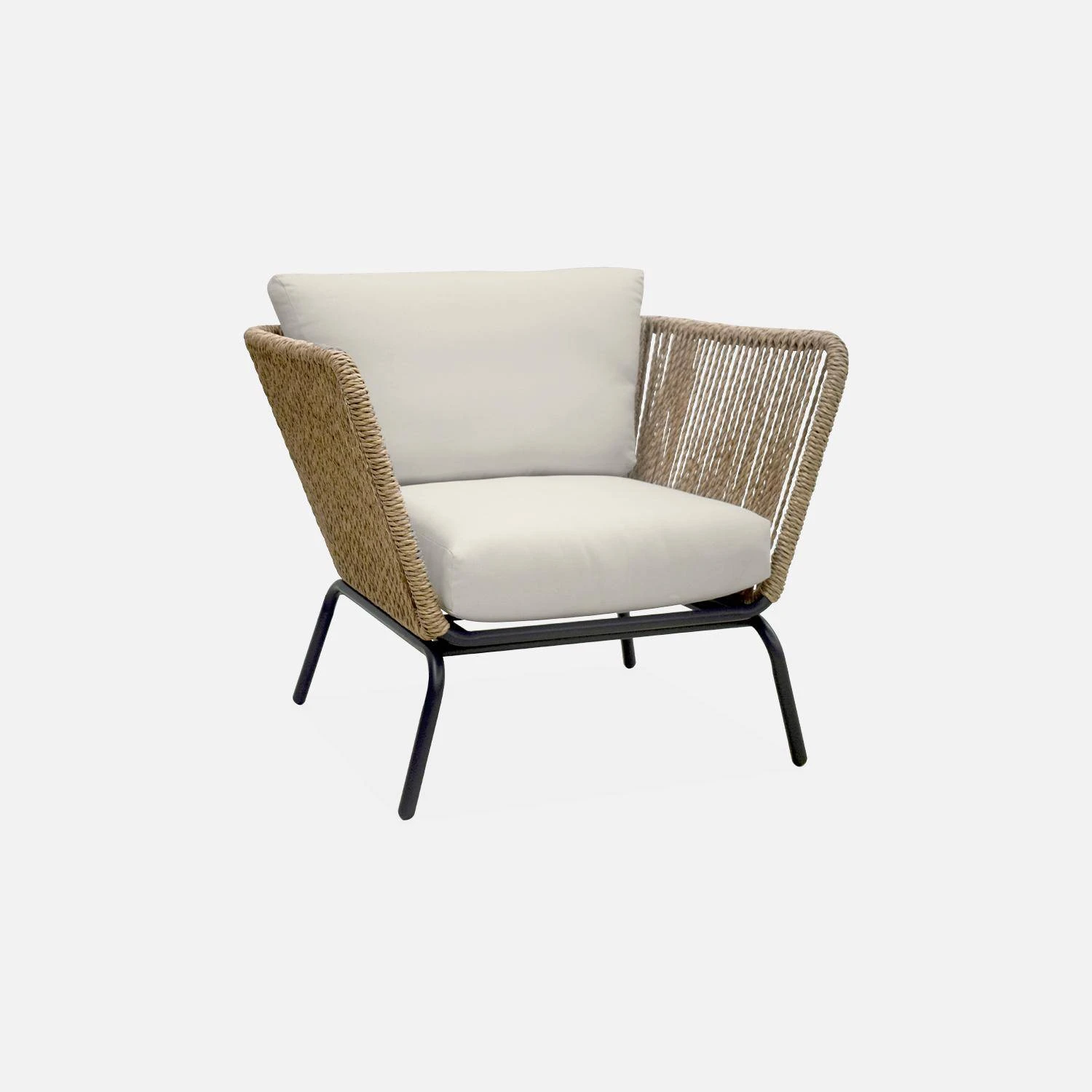 Salon De Jardin Bas, Résine Tressée Effet Rotin, 4 Places Couleur : Beige 8 Salon De Jardin Bas, Résine Tressée Effet Rotin, 4 Places Couleur : Beige – Image 6