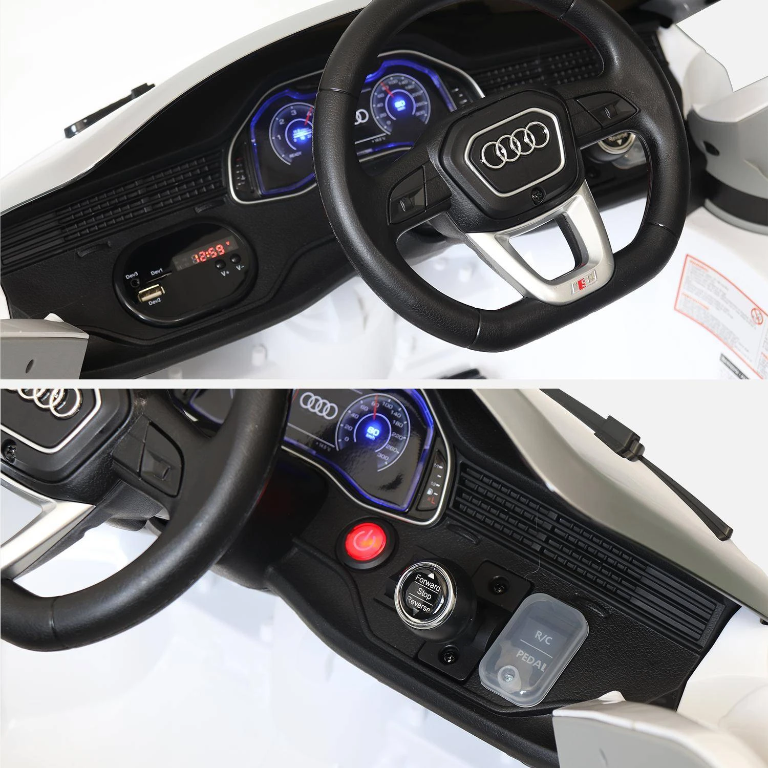 Voiture électrique Enfant Audi Q8 12V, 1 Place Couleur : Blanc 6 Voiture électrique Enfant Audi Q8 12V, 1 Place Couleur : Blanc – Image 4