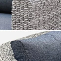 Salon De Jardin Résine Tressée Ronde 6 Places Couleur : Gris / Gris Chiné -Sweeek rw3005gy 39965a0ded093557fd4b4af91f1dda6c