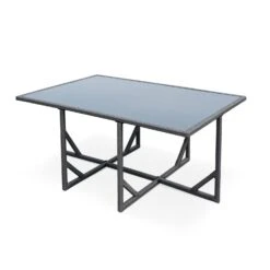 Salon De Jardin 6-10 Places Avec Housse - Vasto Couleur : Gris / Gris -Sweeek salon de jardin 6 10 places vasto avec housse coloris gris coussins gris chine table encastrable f2b69414381f3fbe3c58de8f0eea245e