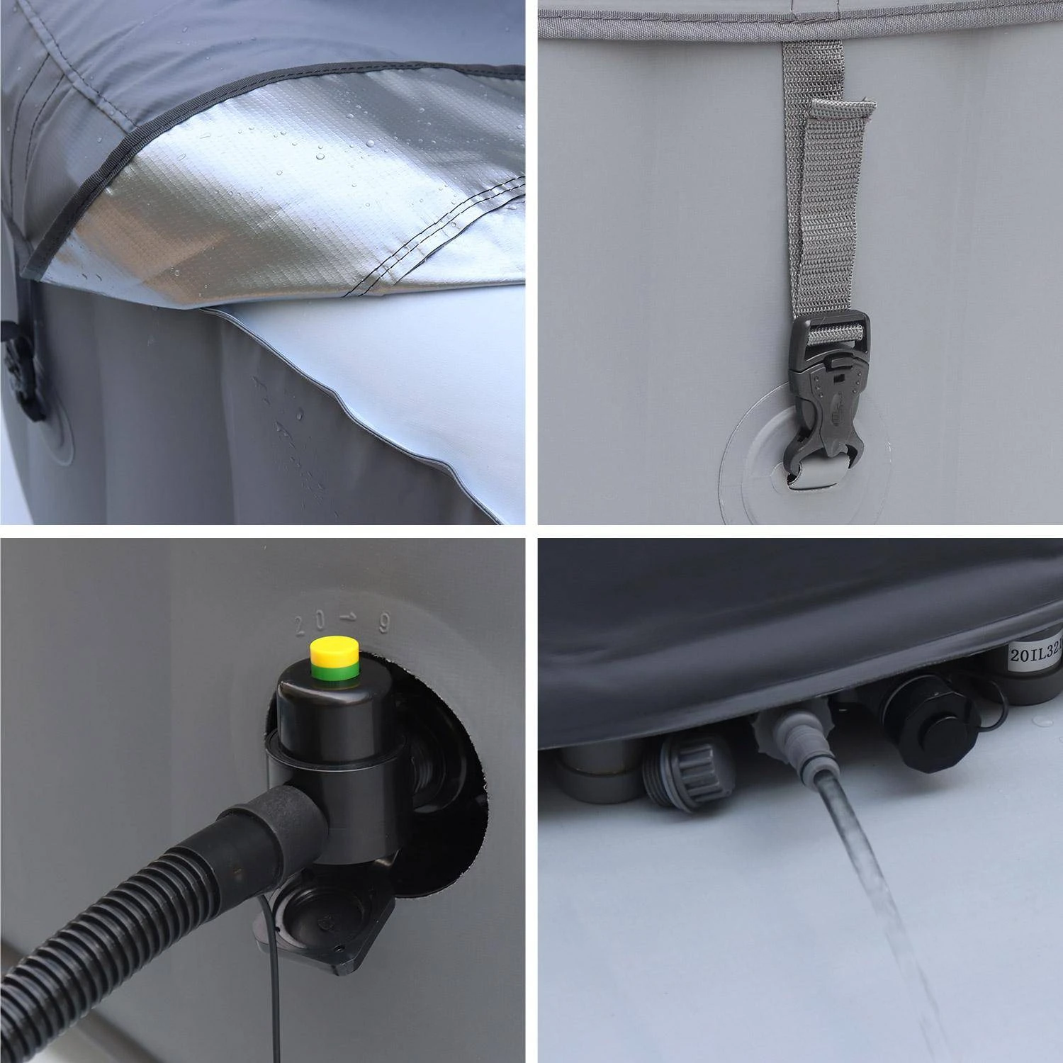 Spa Gonflable 6 Places Carré, Système Anti-gel Et Bâche 5 Spa Gonflable 6 Places Carré, Système Anti-gel Et Bâche – Image 3