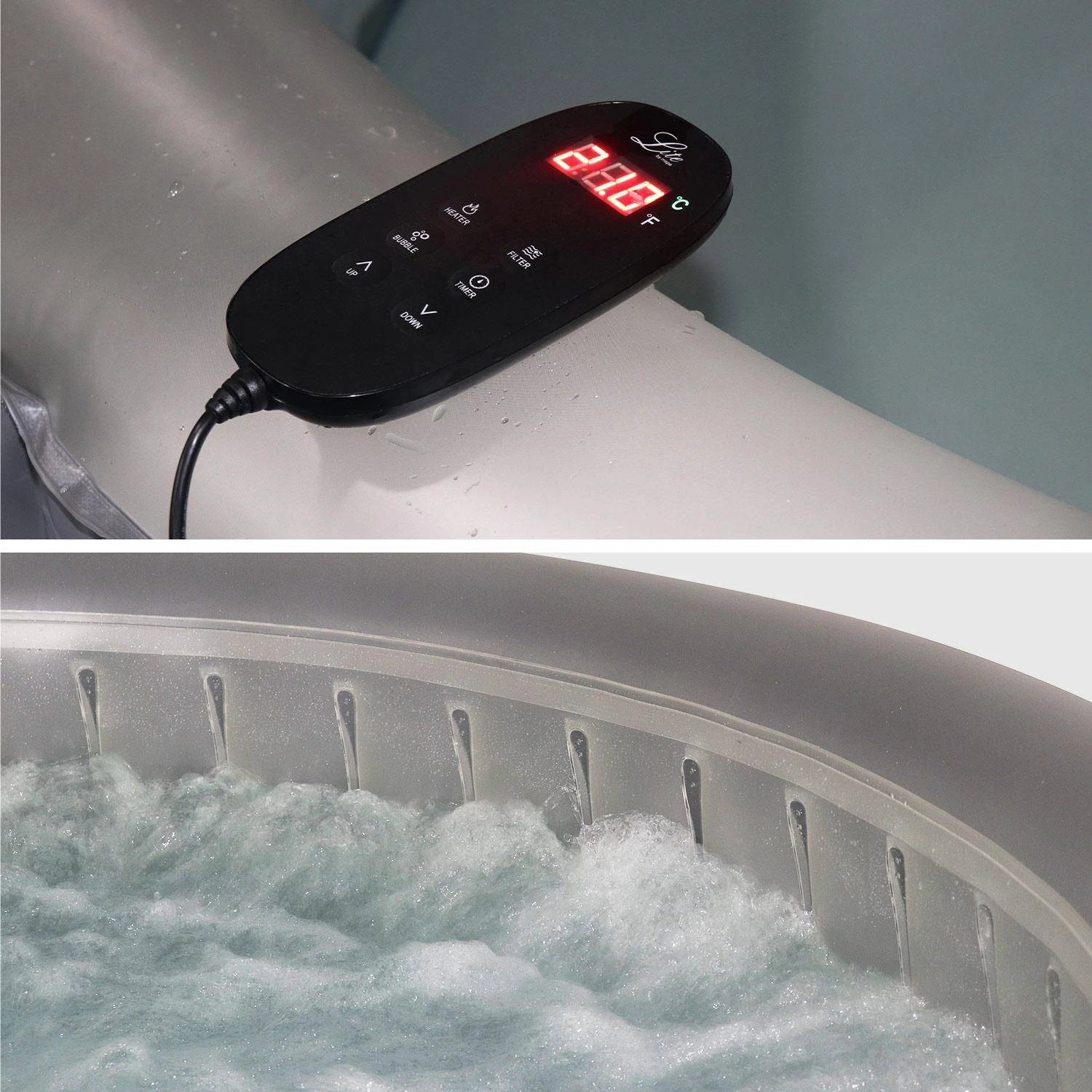 Spa Gonflable 6 Places Rond Bande LED, Système Anti-gel, Bâche 7 Spa Gonflable 6 Places Rond Bande LED, Système Anti-gel, Bâche – Image 5