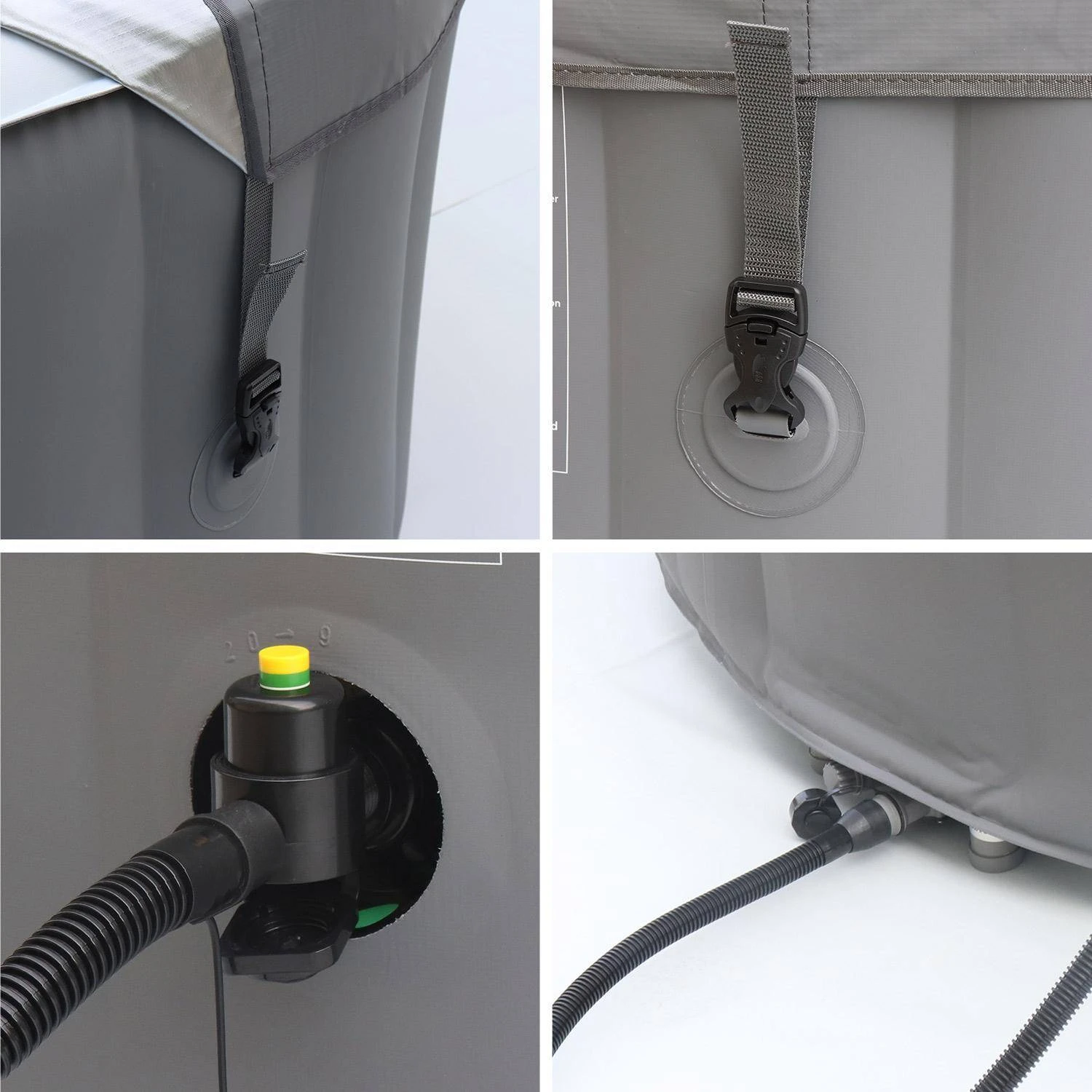 Spa Gonflable 6 Places Rond Bande LED, Système Anti-gel, Bâche 8 Spa Gonflable 6 Places Rond Bande LED, Système Anti-gel, Bâche – Image 6