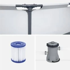 Piscine Hors Sol Tubulaire Ronde Avec Pompe Et Filtre ∅3,6m -Sweeek spbw370fpgy 1180f1ea6d501bbd9934b9250bf8de46