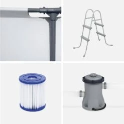 Piscine Hors Sol Tubulaire Ronde Avec Pompe Et Filtre ∅3,6m + Échelle -Sweeek spbw370fpl2 b2bedfa8be4c7e193c446c969b310957