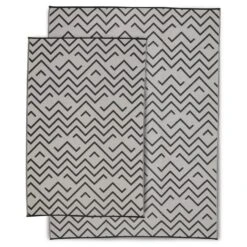 Tapis Extérieur Rectangulaire Motif Vagues -Sweeek tapis d exterieur 180x270cm sydney rectangulaire motif vagues noir beige 6e4f0c99d170dcc9a8431703ff3f3046