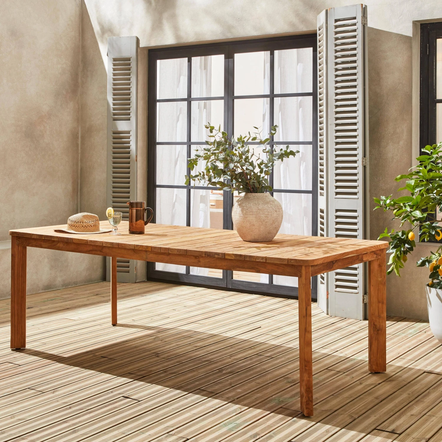 Table Intérieur/extérieur En Teck Recyclé, 8 Places 220cm 3 Table Intérieur/extérieur En Teck Recyclé, 8 Places 220cm