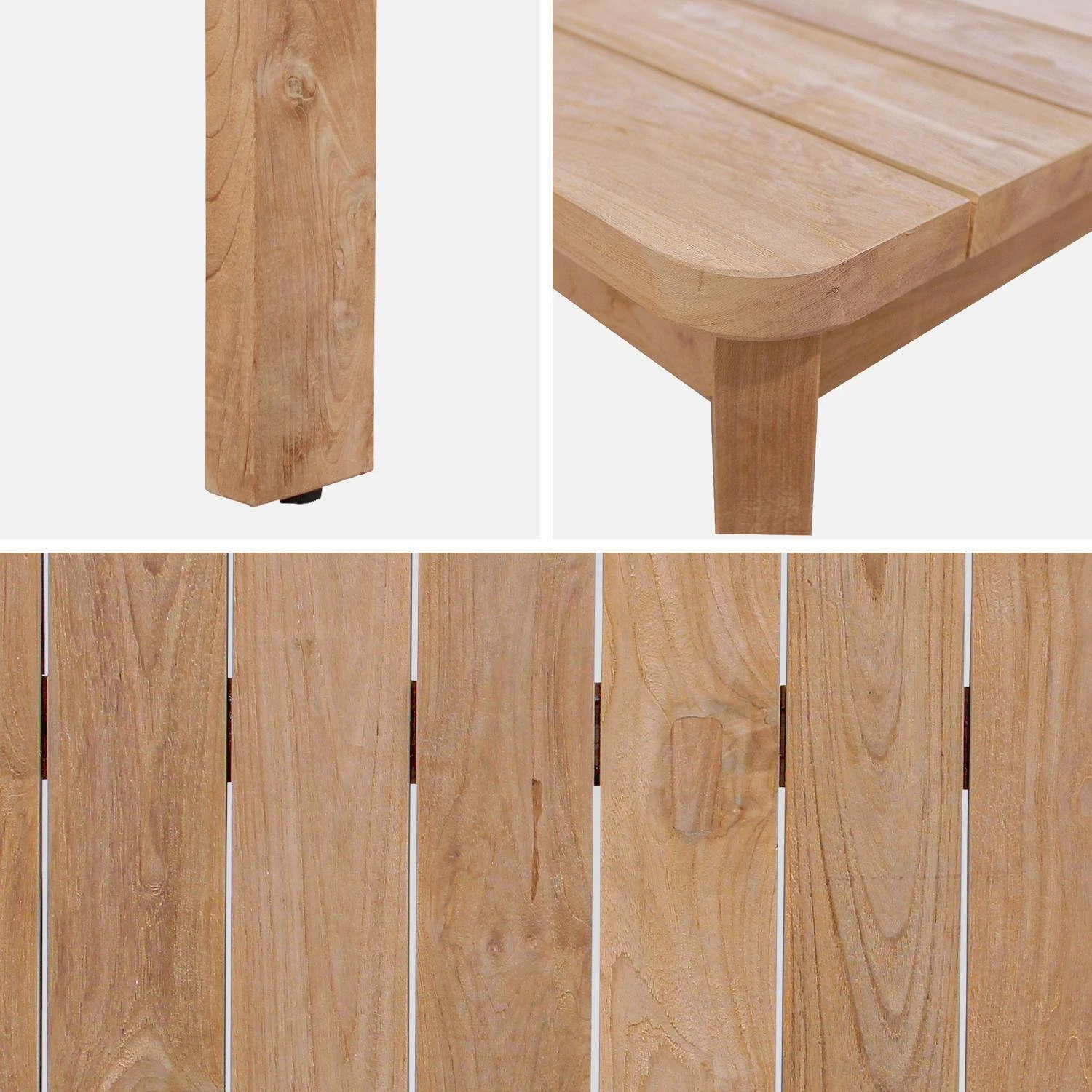 Table Intérieur/extérieur En Teck Recyclé, 8 Places 220cm 9 Table Intérieur/extérieur En Teck Recyclé, 8 Places 220cm – Image 7