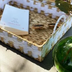 Plateau Avec Poignées Paille Tressée (lot De 2) -Sweeek trayx2natwh d3eab99b4d80ed589b10b4c6ae0b476d