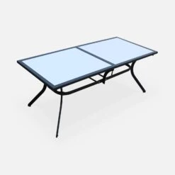 Table De Jardin Aluminium, 8 Chaises -Sweeek tx190x8gris 1b8fd3482f3f0f6d049c12ce45c20332