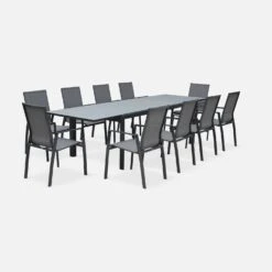 Lot De 4 Fauteuils De Jardin Aluminium - Washington Couleur : Anthracite / Gris Foncé -Sweeek txarmx4co 752f11ede629b4935878e2c22f1a045d